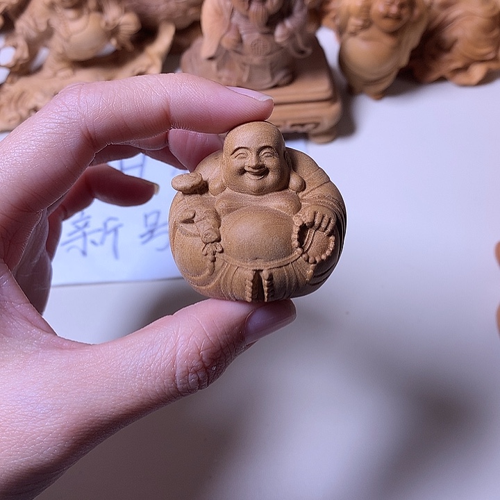 檀香木把件檀香一团和气