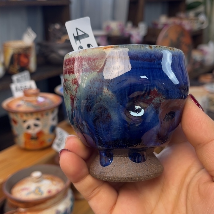 全手工柴烧志野杯431