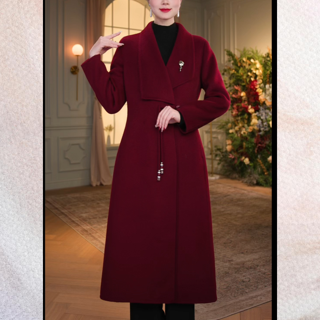 【香妮芬】 LX-109秋冬贵气显瘦大衣2025新款双面绵羊毛洋气呢外套