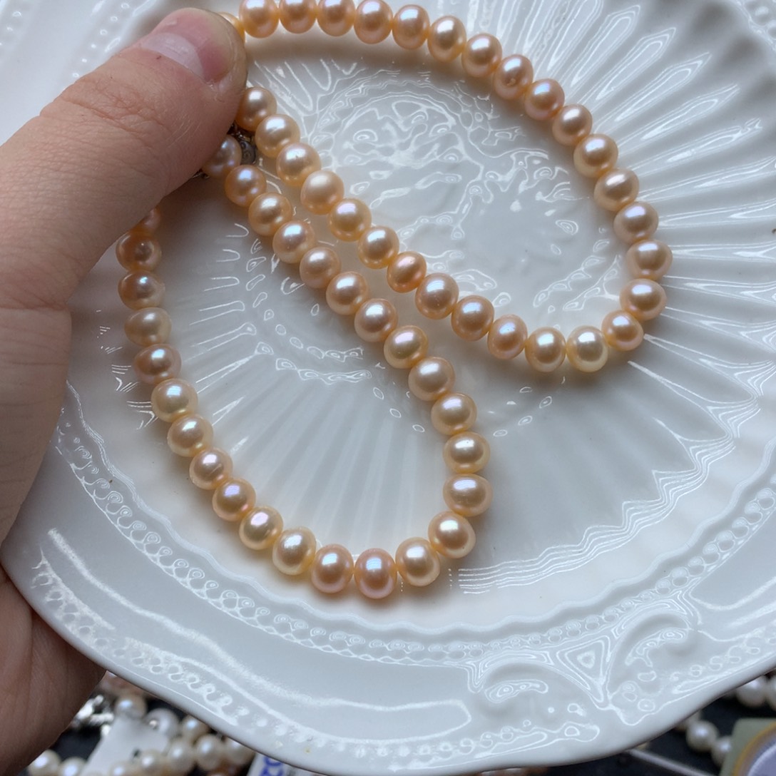 淡水珍珠6-7未镶嵌手链a75