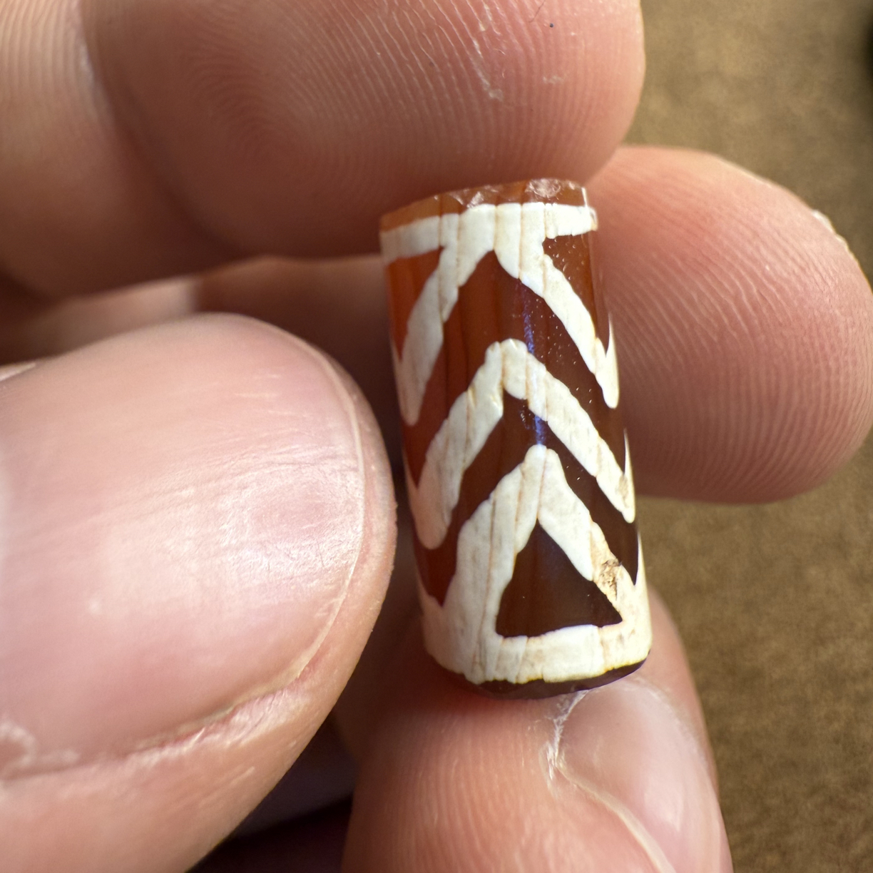 到代镶蚀红玉髓水纹