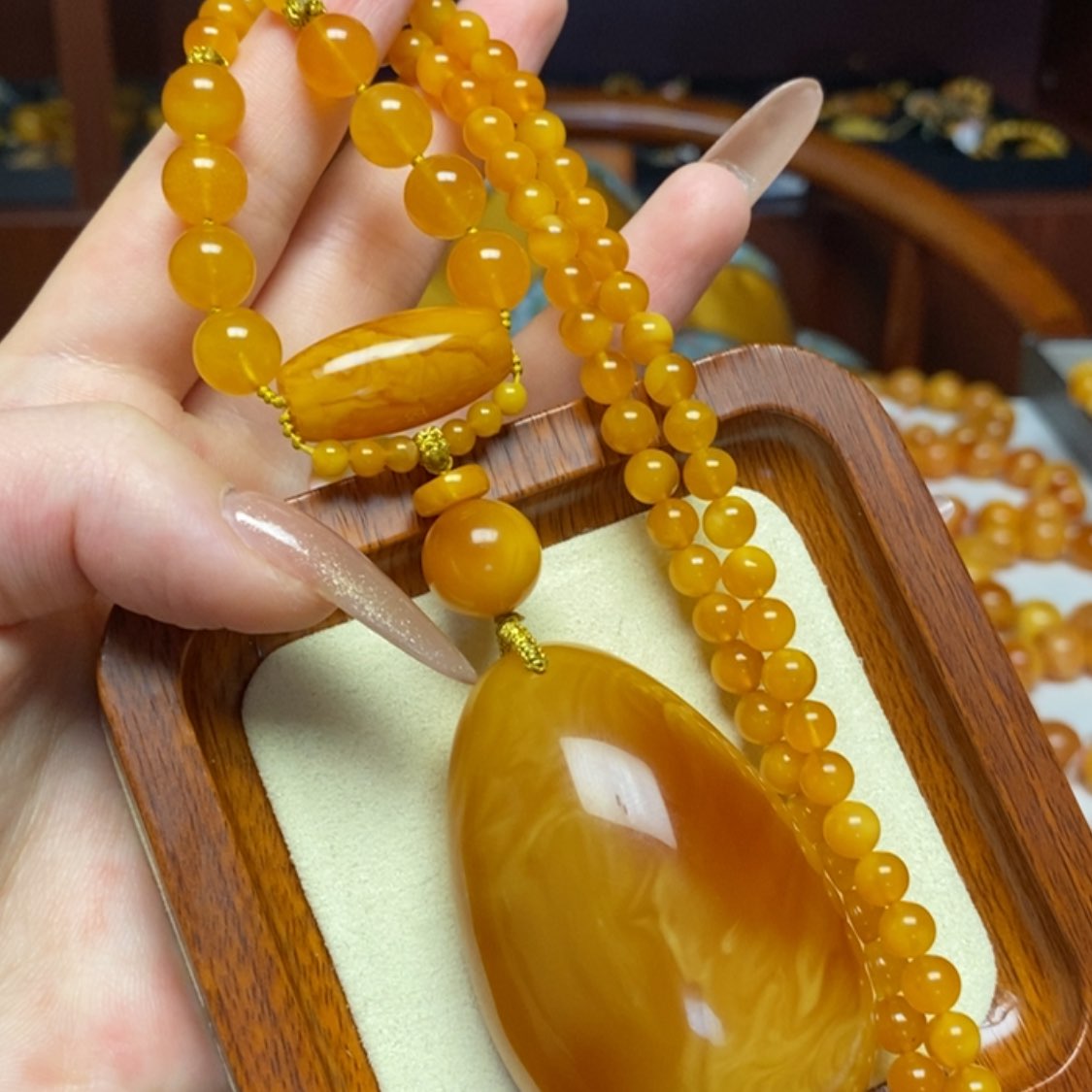 【闪购商品】蜜蜡颈饰未镶嵌项链