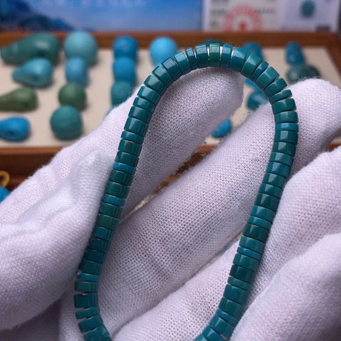 绿松石未镶嵌绿松石直切手串5