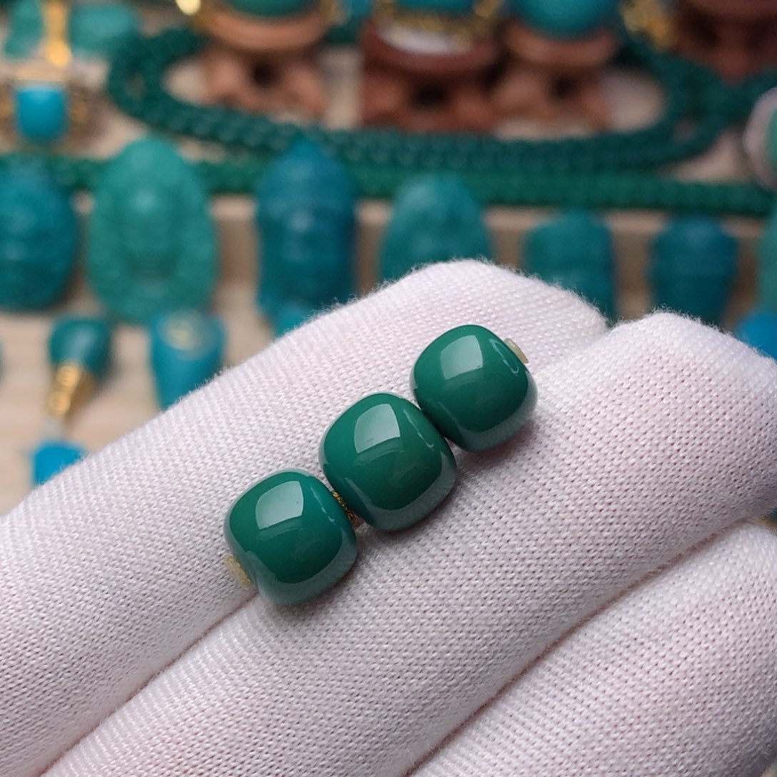 未镶嵌绿松石珠宝奇石9.5m m