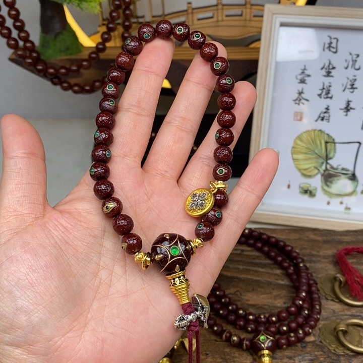 吊坠凤眼菩提8.5 绿宝手持