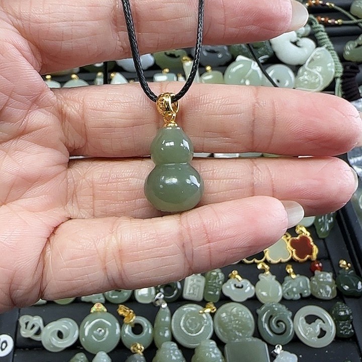 和田玉吊坠(不含链)银S925镶嵌