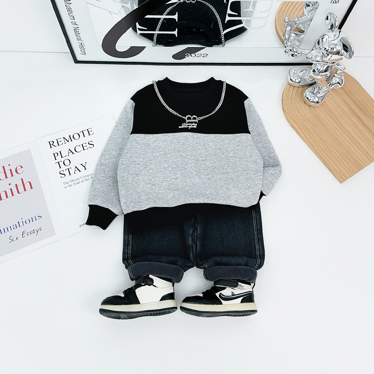 儿童卫衣加绒加厚长袖2025新款秋冬男童宝宝BDD26165悠悠童话童装