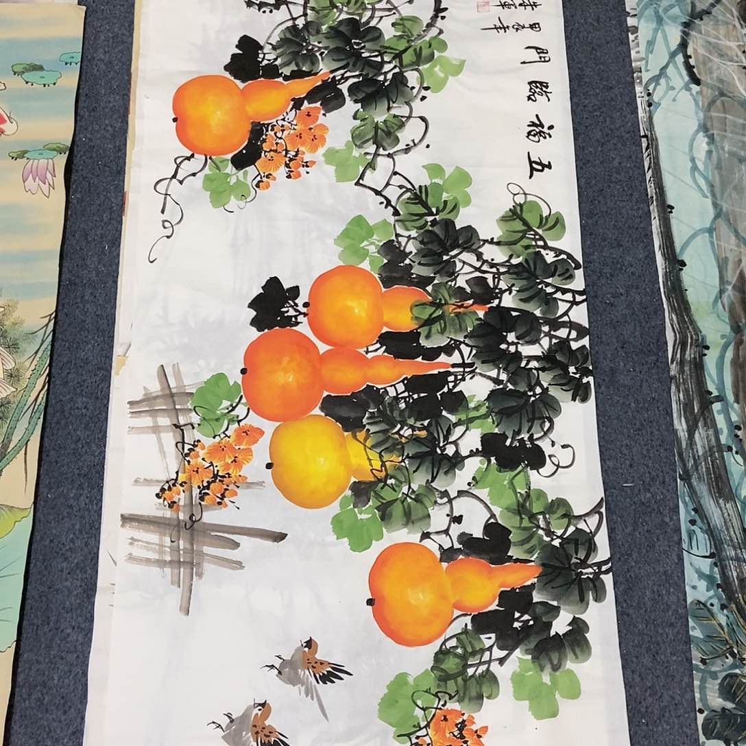 国画四尺葫芦一副