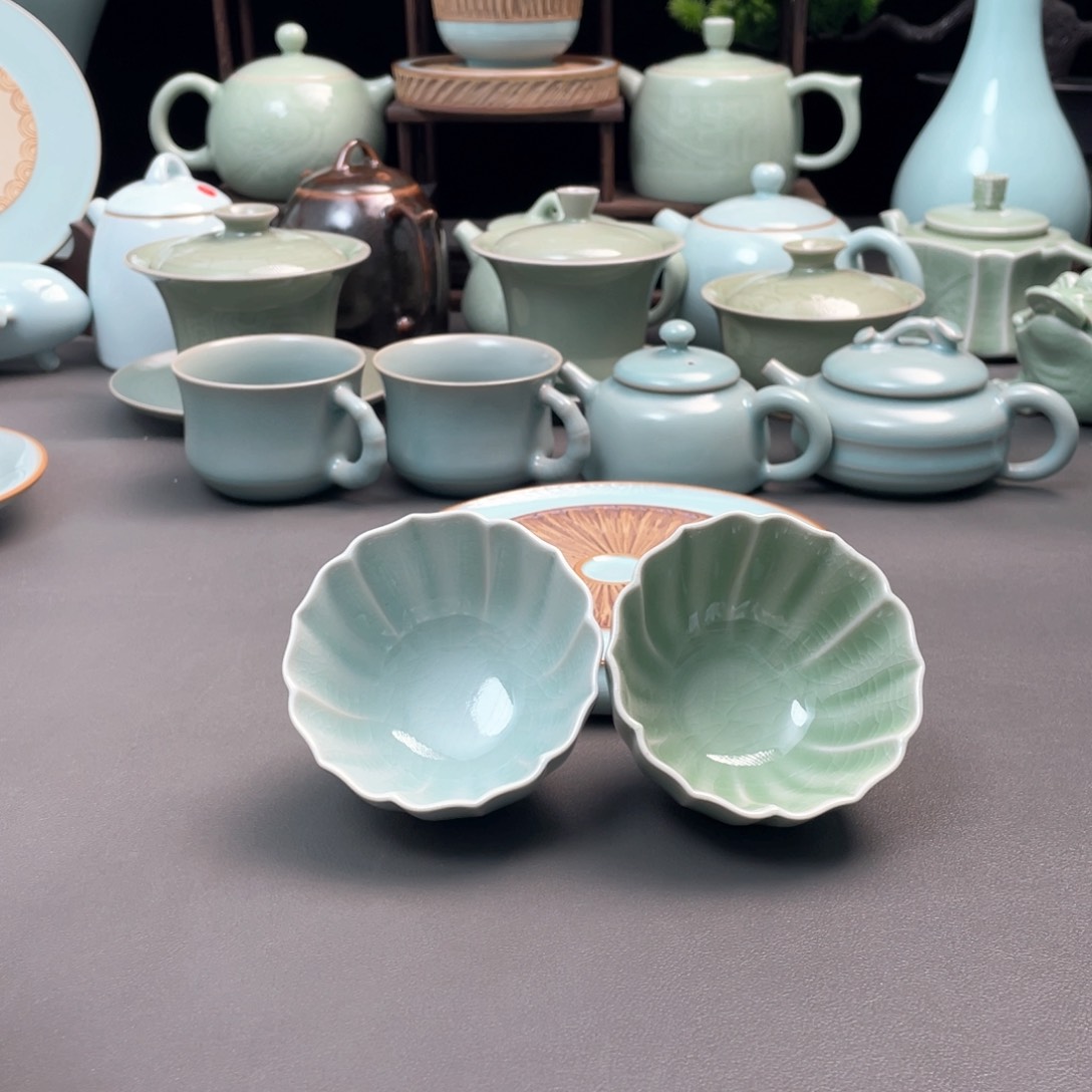 杯花口杯一对不带礼盒