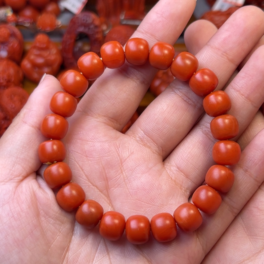 和***雨南红玛瑙未镶嵌保山哑光10mm尺寸老型手串