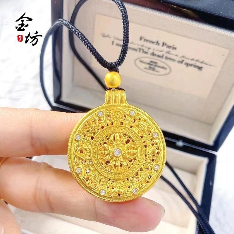 韦雪同款镶钻金刚杵八宝罗盘吊坠新中式