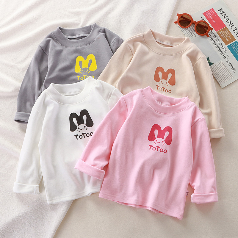 儿童穿秋裤德绒长袖打底衫男女童中高领秋衣T恤