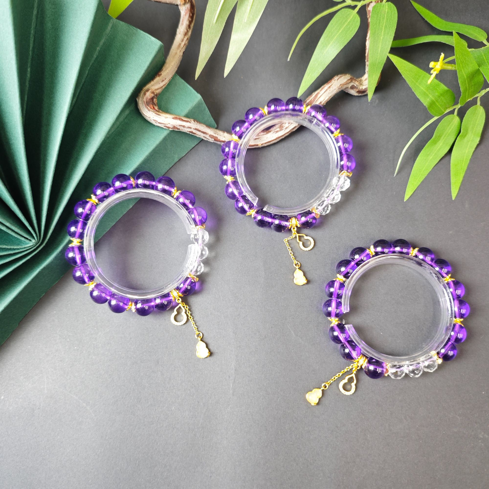 高定珠宝时尚轻奢款乌拉圭皇家紫水手串-多样性发其一-s1217