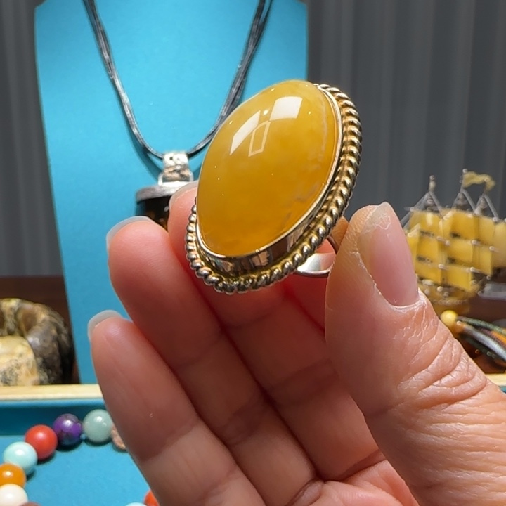 琥珀未镶嵌手链波兰设计款琥珀蜜蜡