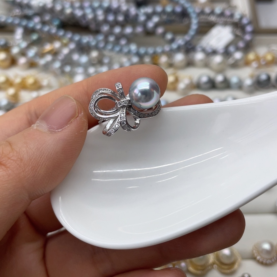 海水珍珠戒指银S925镶嵌