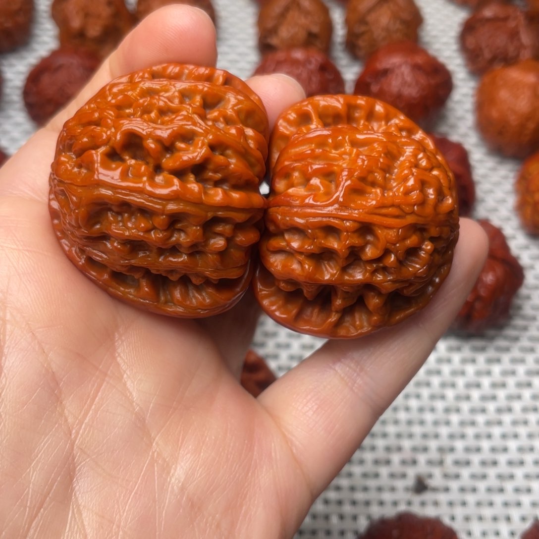 桃核吊坠文玩核桃 手把件 白狮子 44