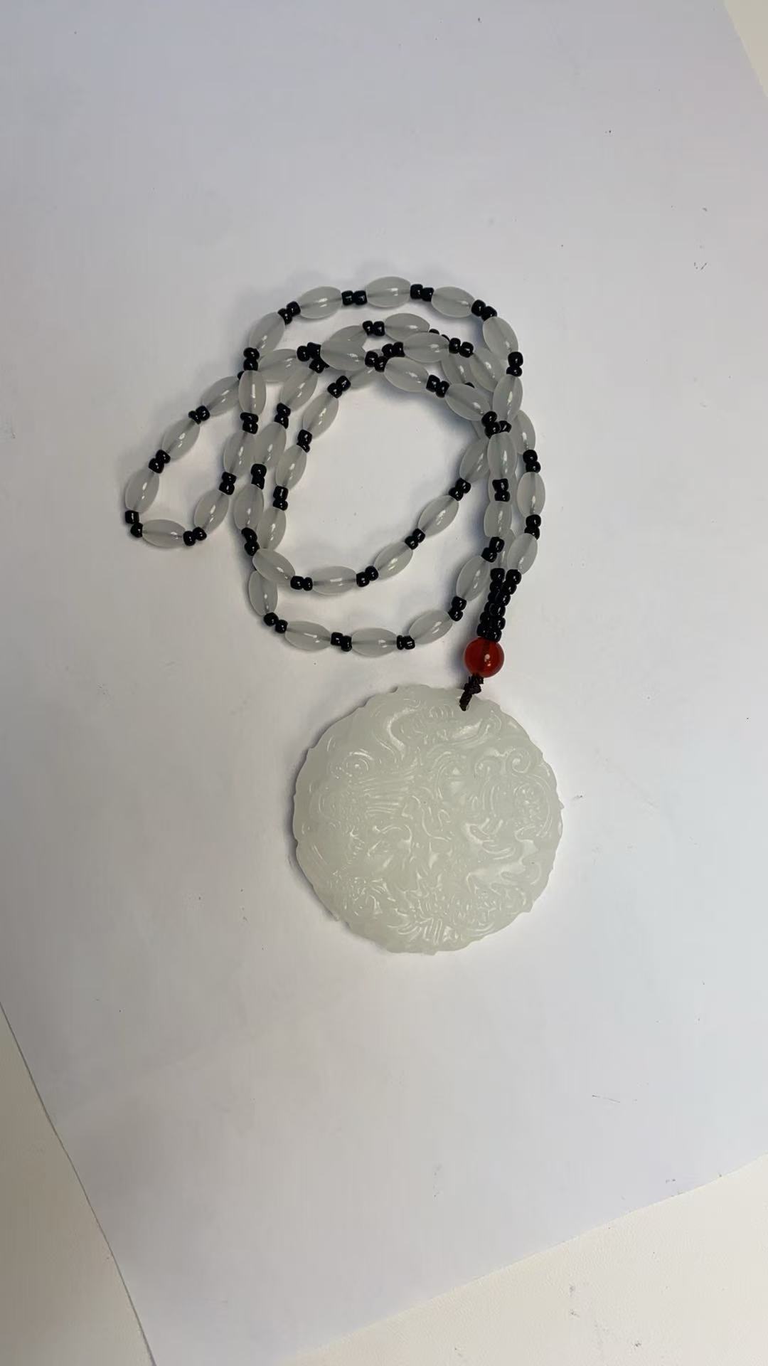 “万老板”D148新疆白玉龙凤牌子