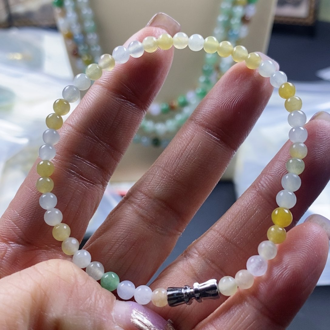 翡翠手链未镶嵌缅甸翡翠A货