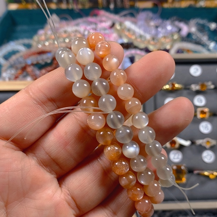 日光石手串未镶嵌默认微瑕日光石