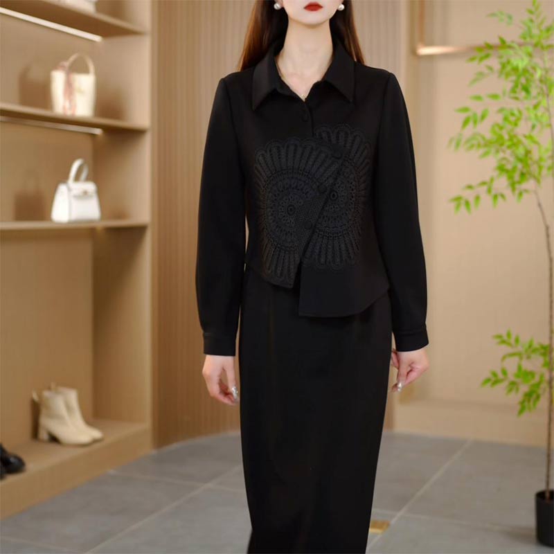 高级感时尚套装裙女2025春秋季新款休闲气质洋气上衣裙子两件套潮