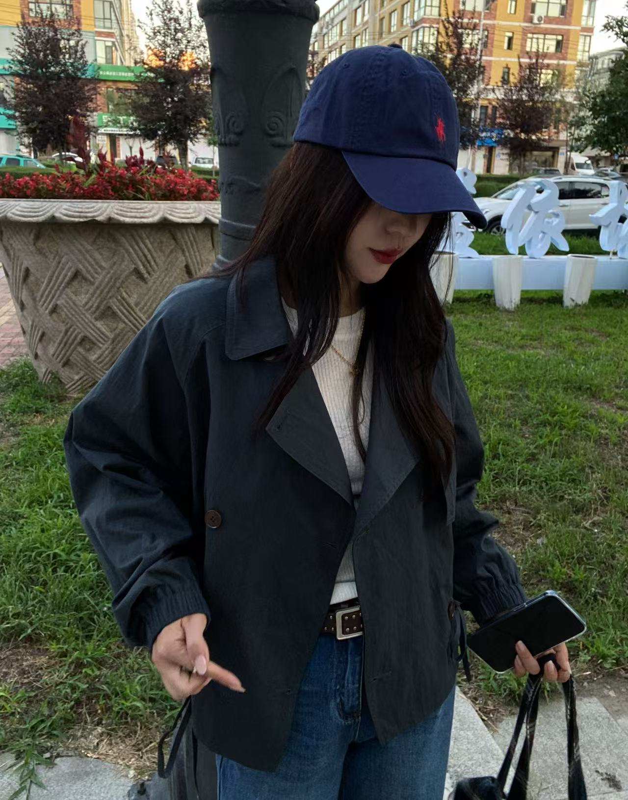 韩国代购.maison cream 多伦多  短款风衣外套  L25080801