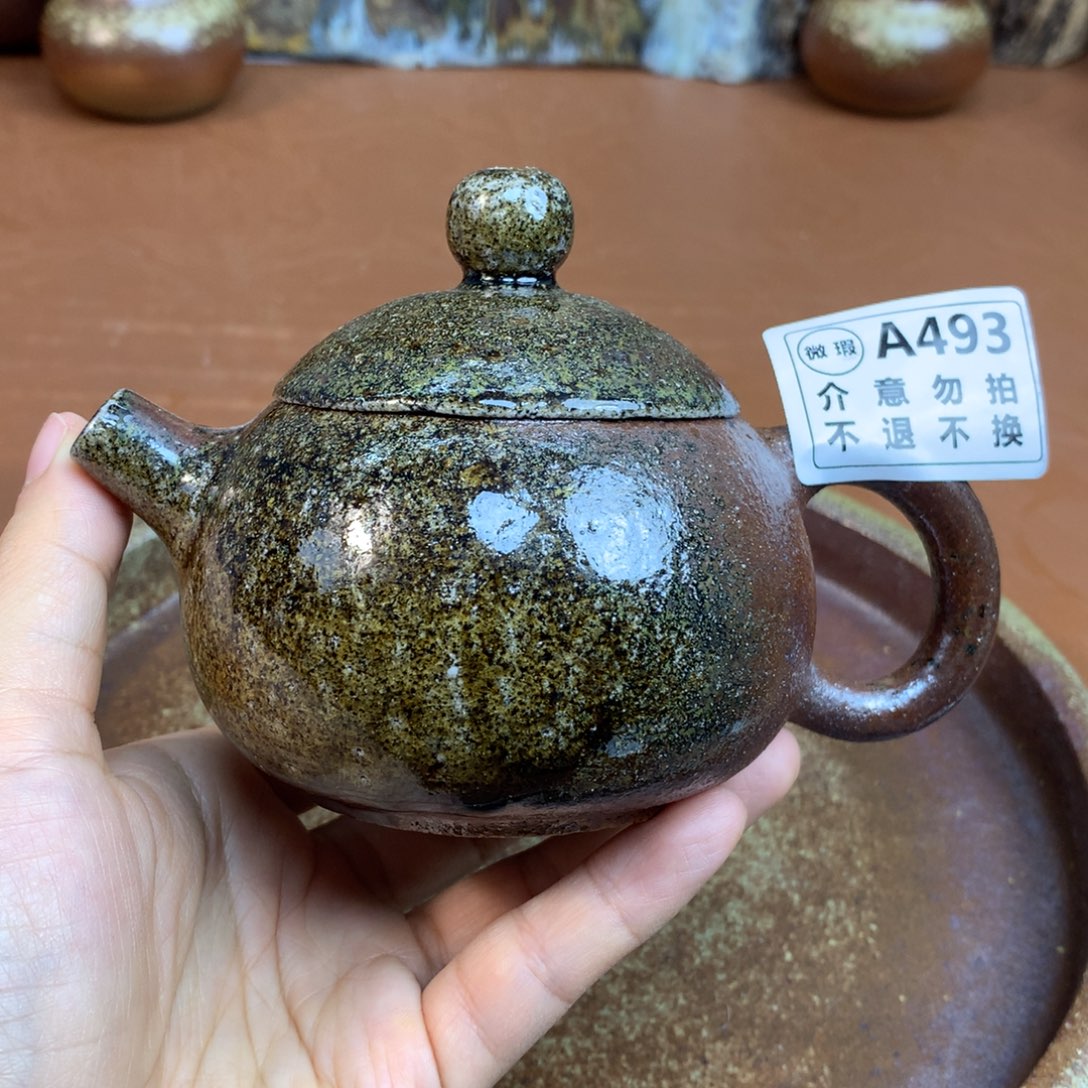 柴烧粗陶泡茶壶一物一拍180