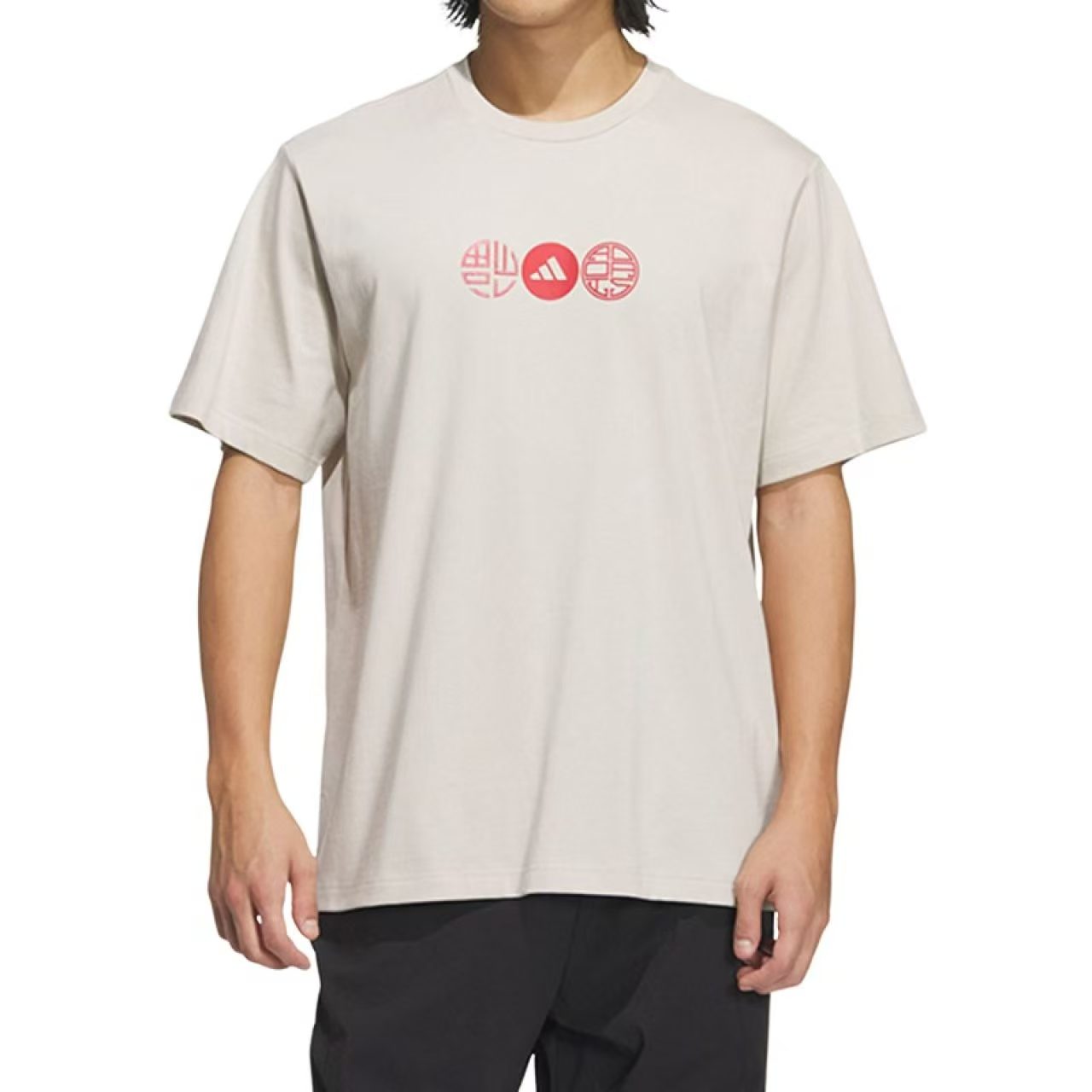 阿迪达斯【未来石AD】男士蛇年新年款春款宽松休闲短袖 JZ4196