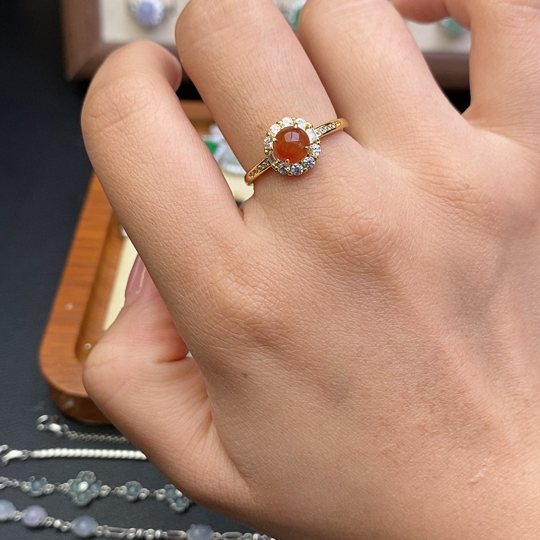 翡翠银S925镶嵌戒指