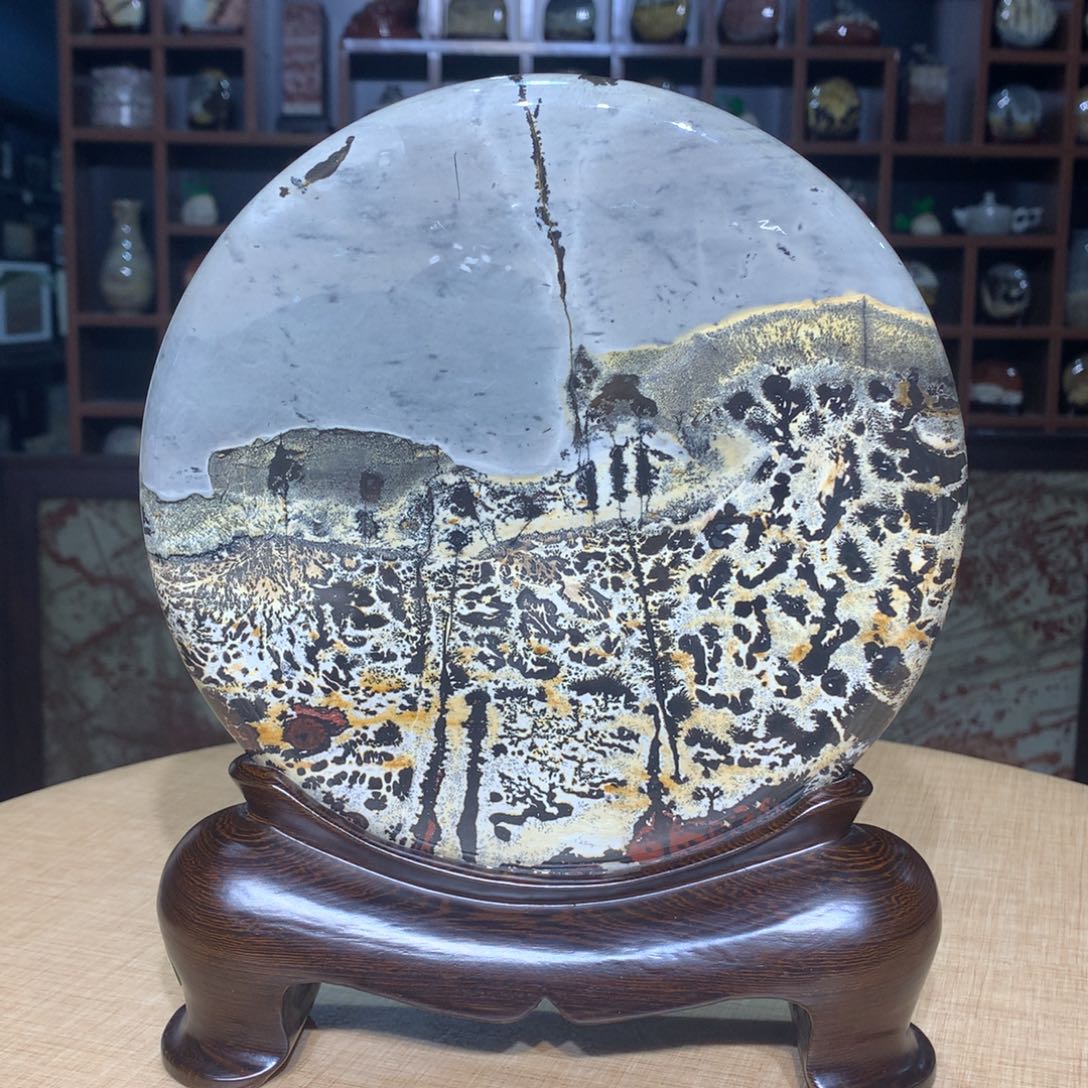 紫砂广西国画石摆件，收藏观赏