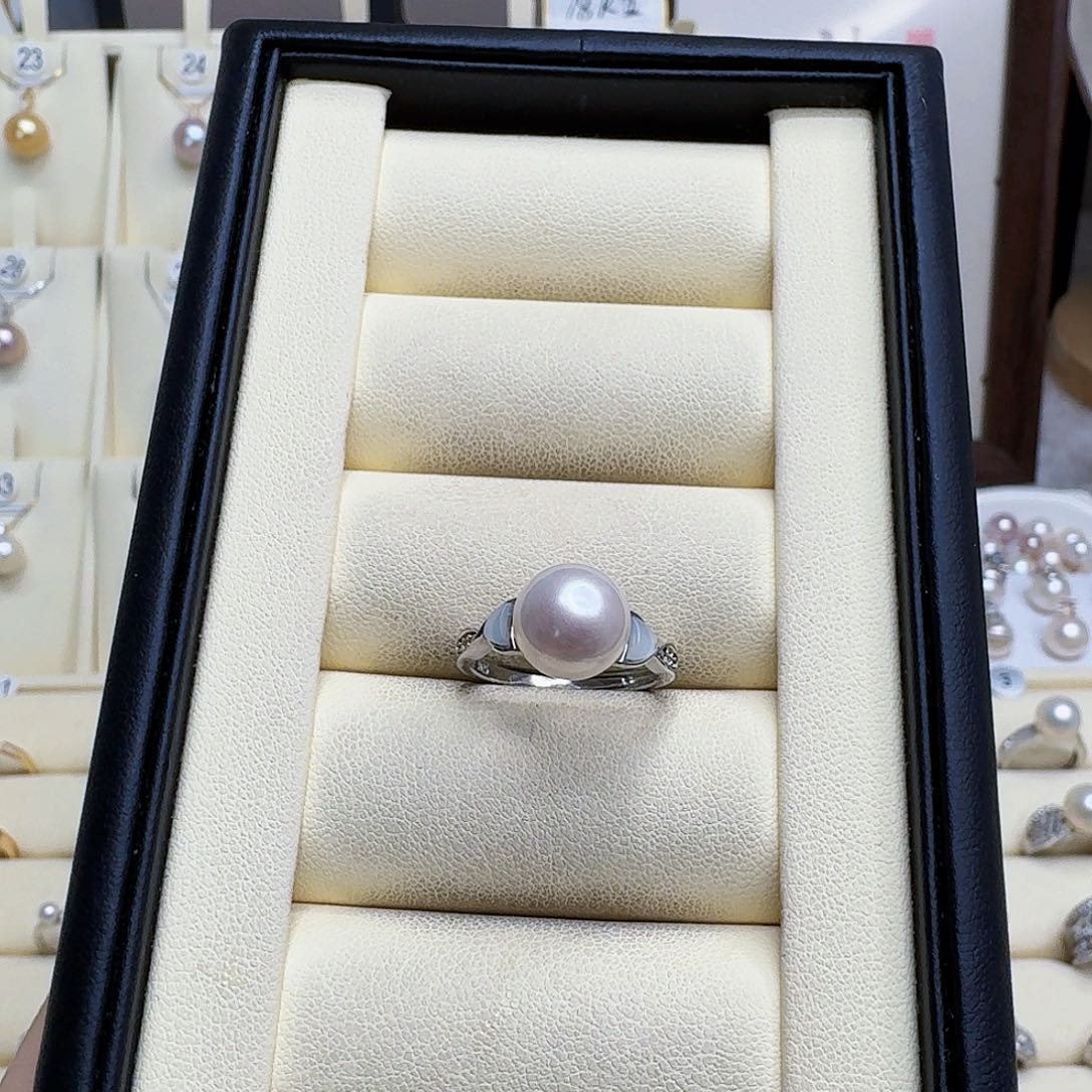 淡水珍珠戒指银S925镶嵌