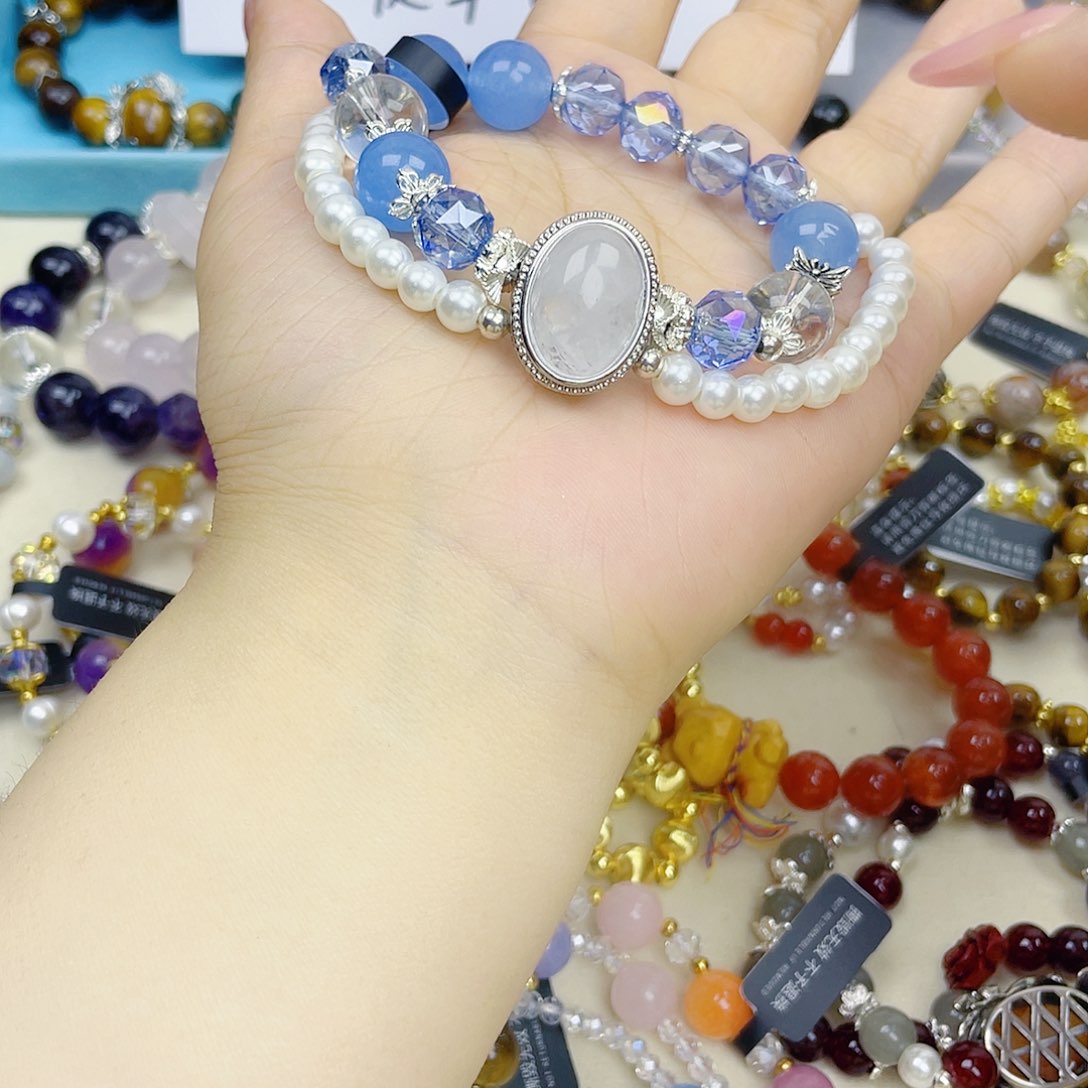 手饰针钠钙石银S925镀金镶嵌