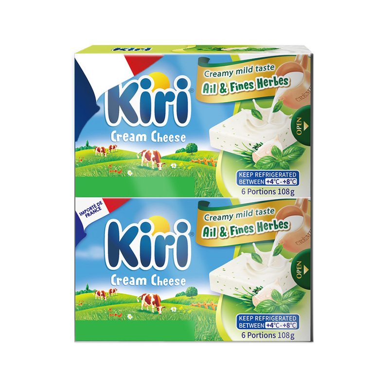 凯芮进口奶油芝士蒜香味再制干酪432克奶酪