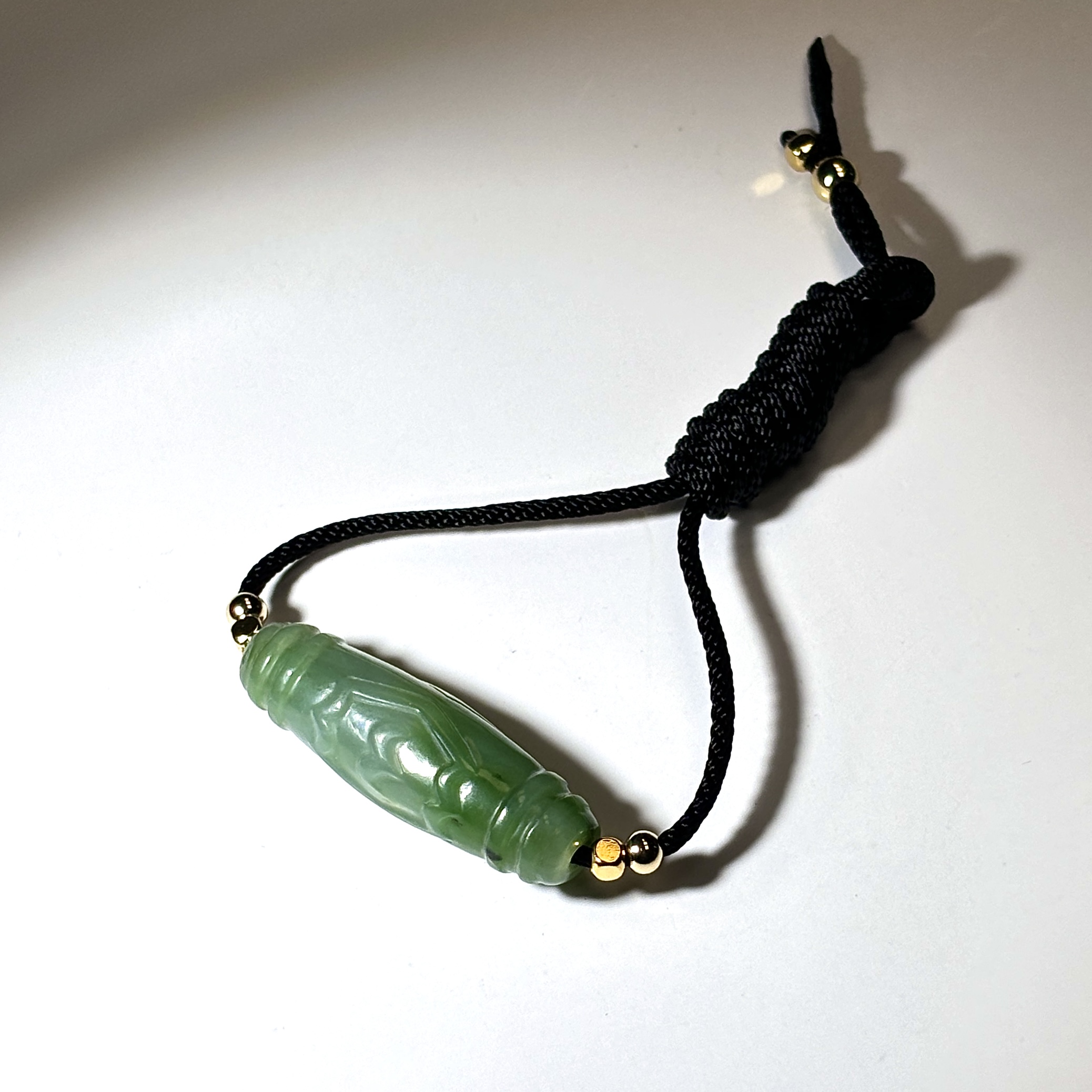 天然和田玉碧玉天珠锁骨链吊坠  MA006 （颜色差异性）