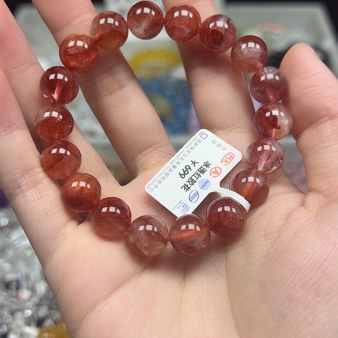 水晶未镶嵌手链卡11.4精品红胶花77