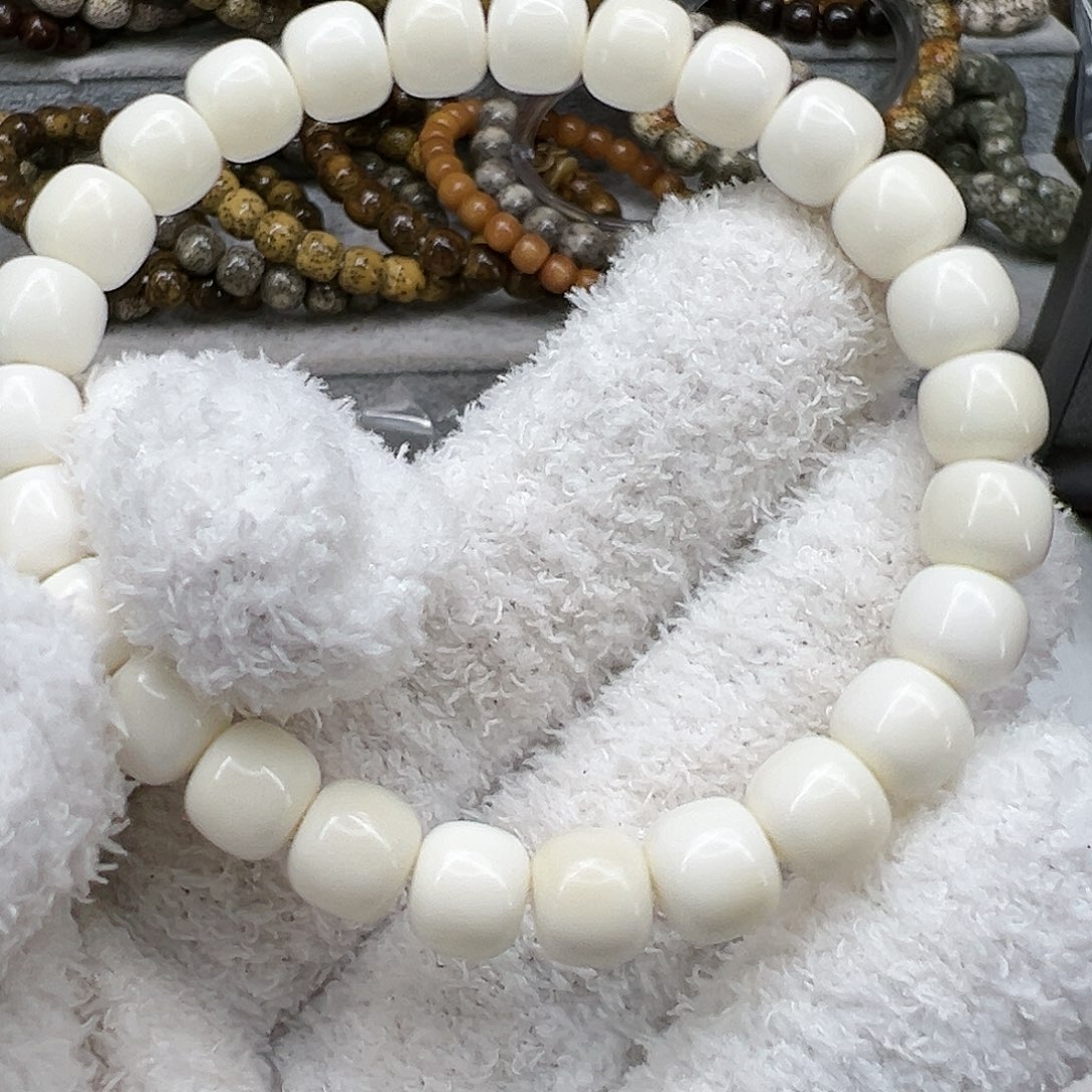 白玉菩提手串78白菩提单圈0.9