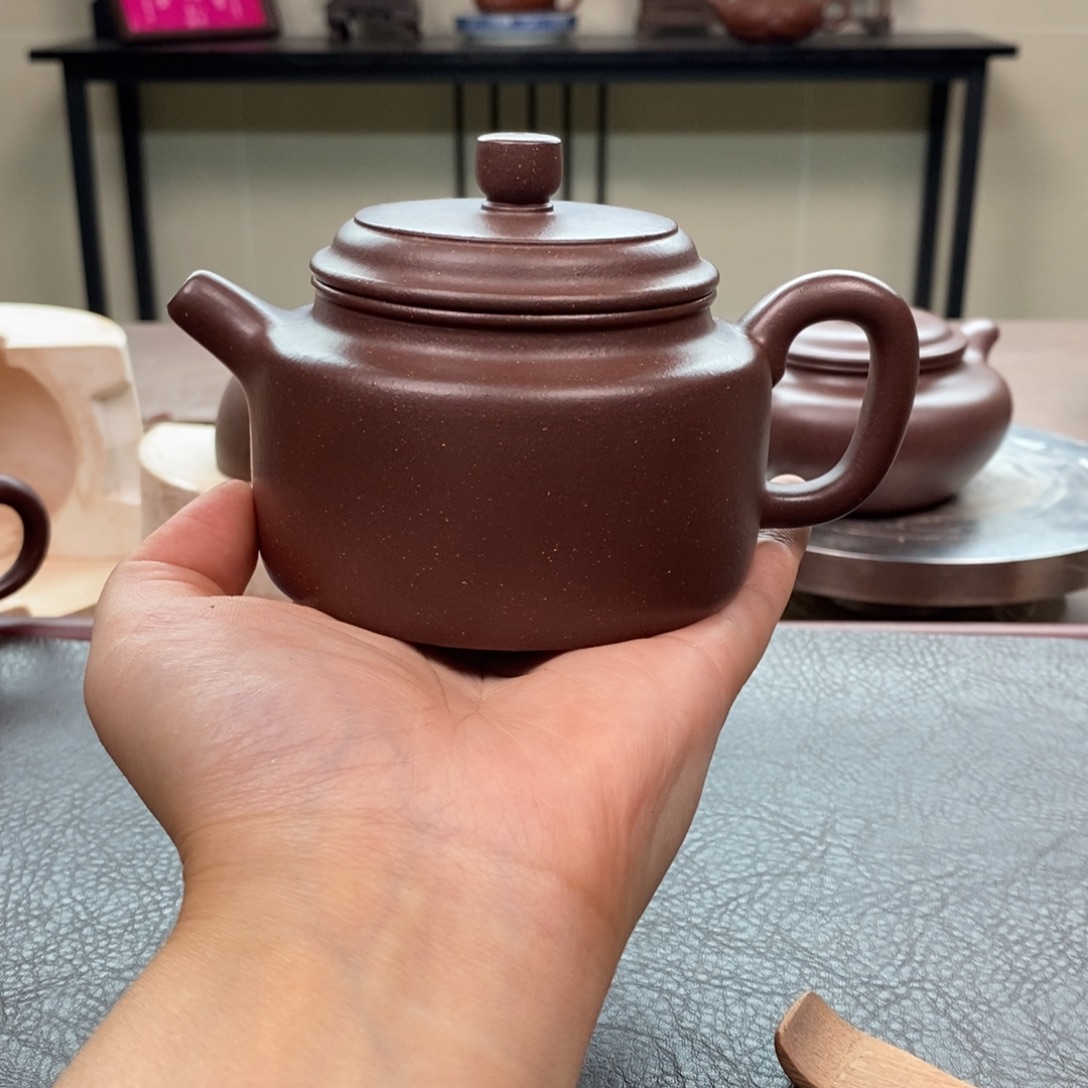 茶壶紫砂底槽清德中250cc全手