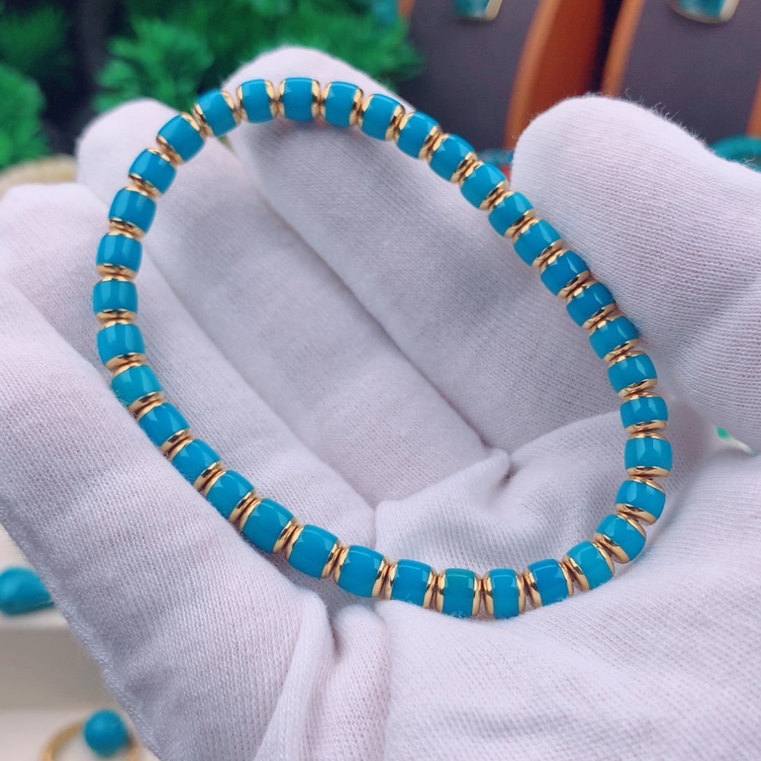 绿松石18K金镶嵌配饰