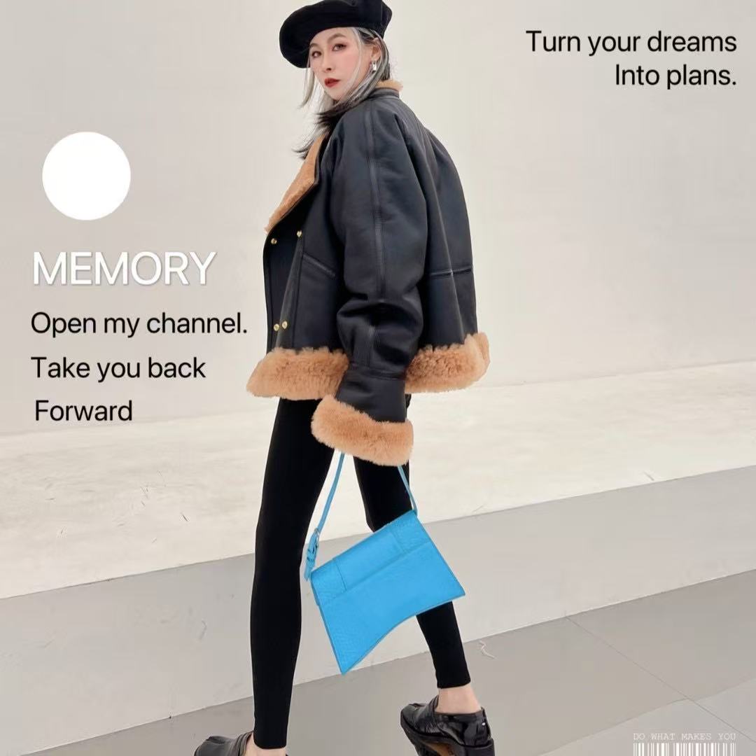 SONG TING｜C*line中古经典绿色羊羔毛皮毛一体皮衣外套