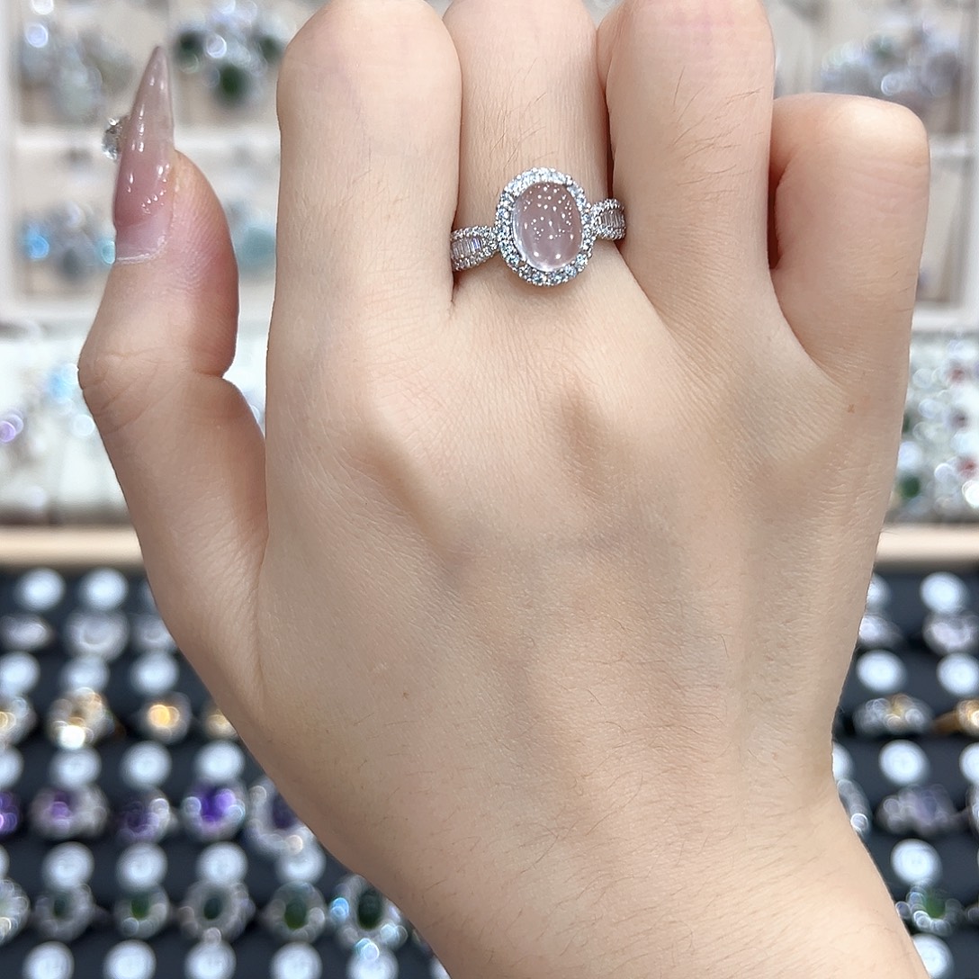 戒指水晶银S925镶嵌