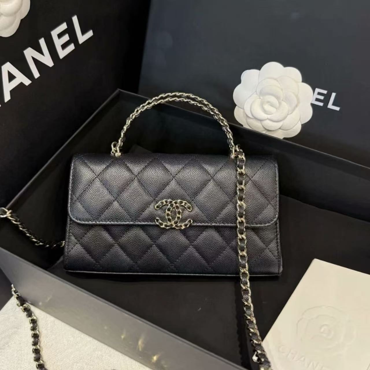 99新 Chanel/香奈儿 Chanel黑金手柄Kelly 25090056-04