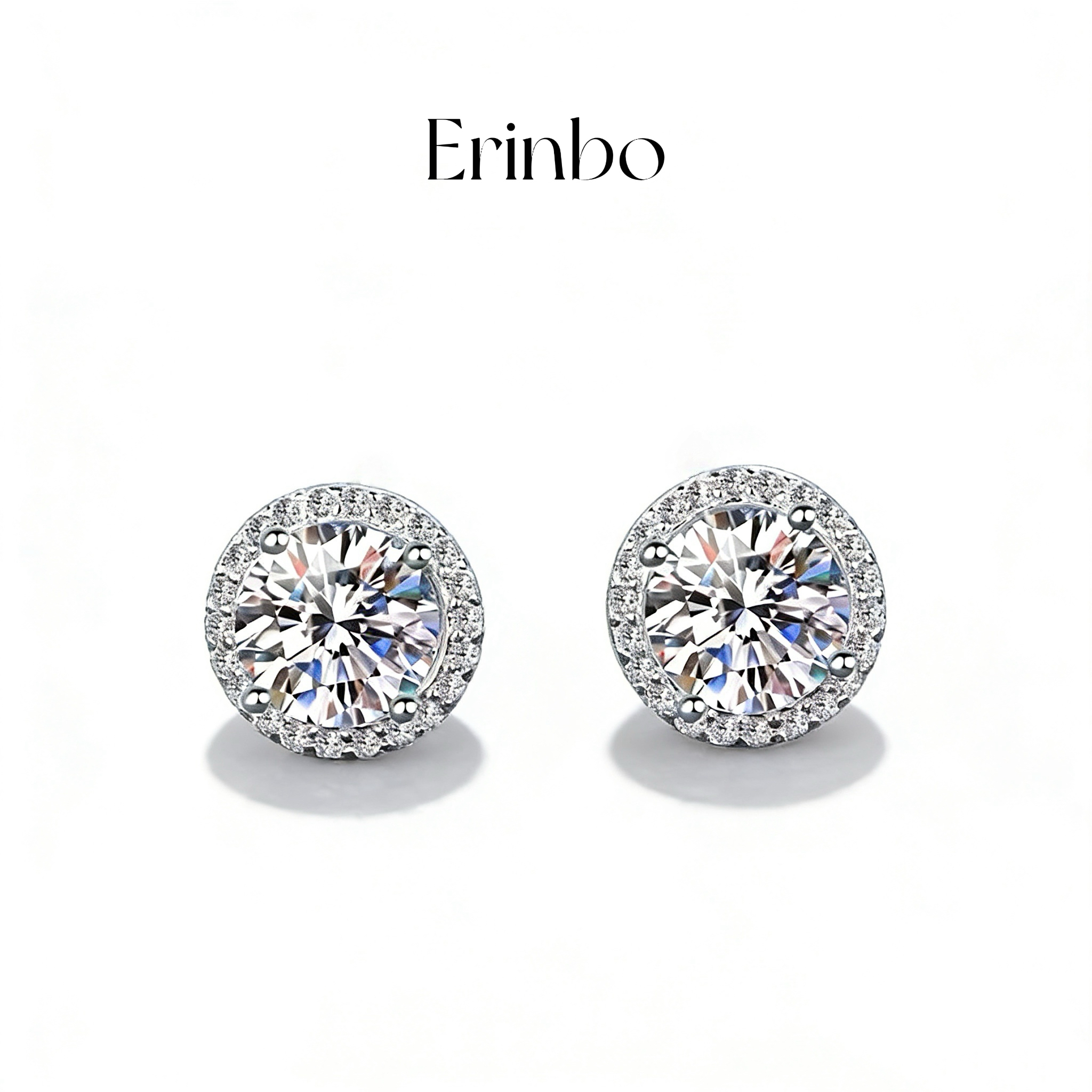 925银莫桑石耳饰 “极简圆包耳钉”S925银高等莫桑石简约百搭男女款