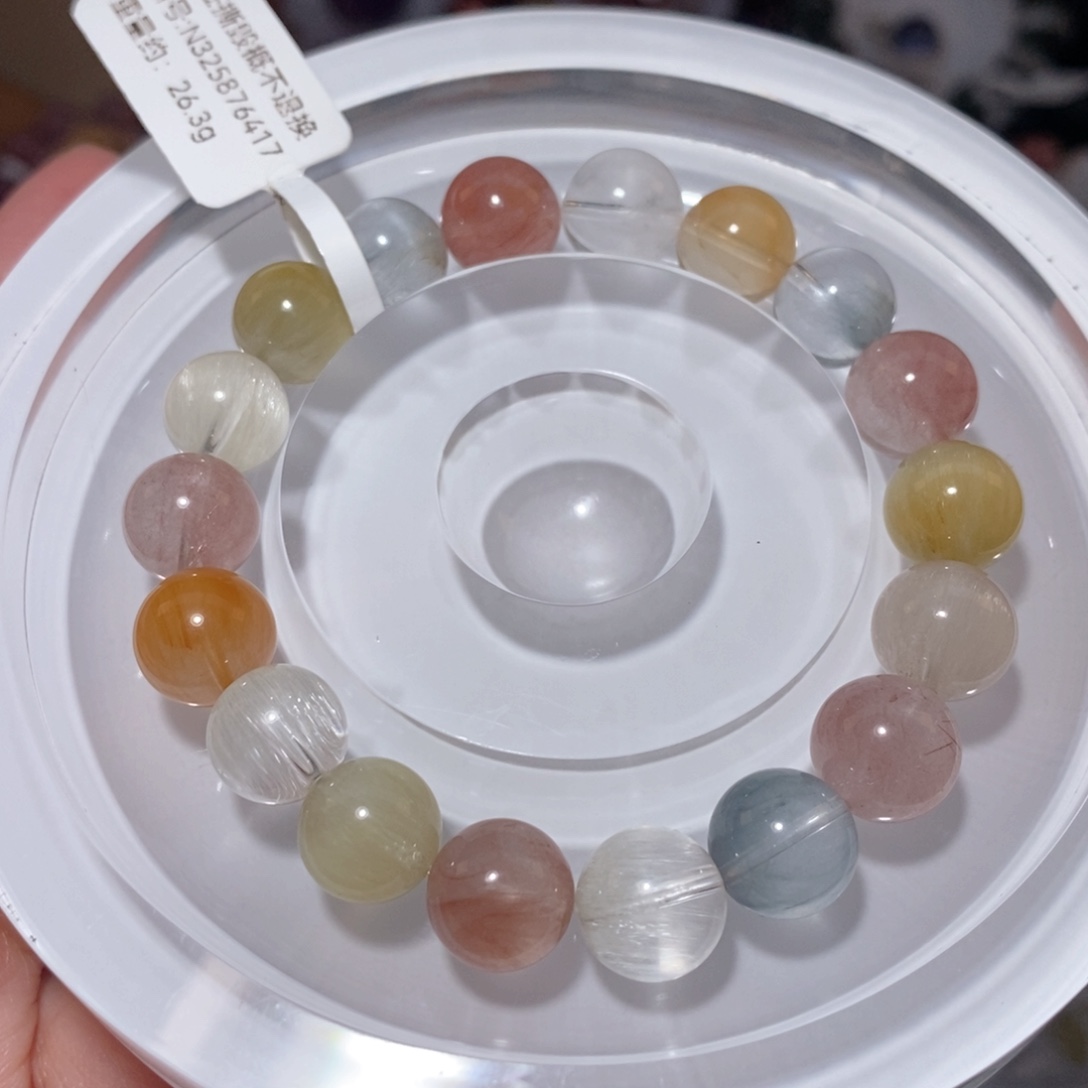 水晶未镶嵌手链F彩兔毛10.2