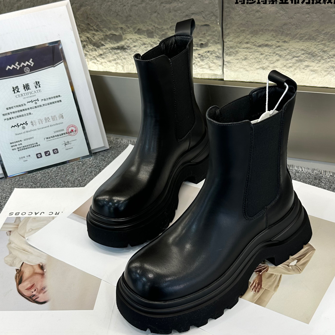 玛莎玛索291-3秋季常规女士英伦圆头烟筒靴百搭时尚