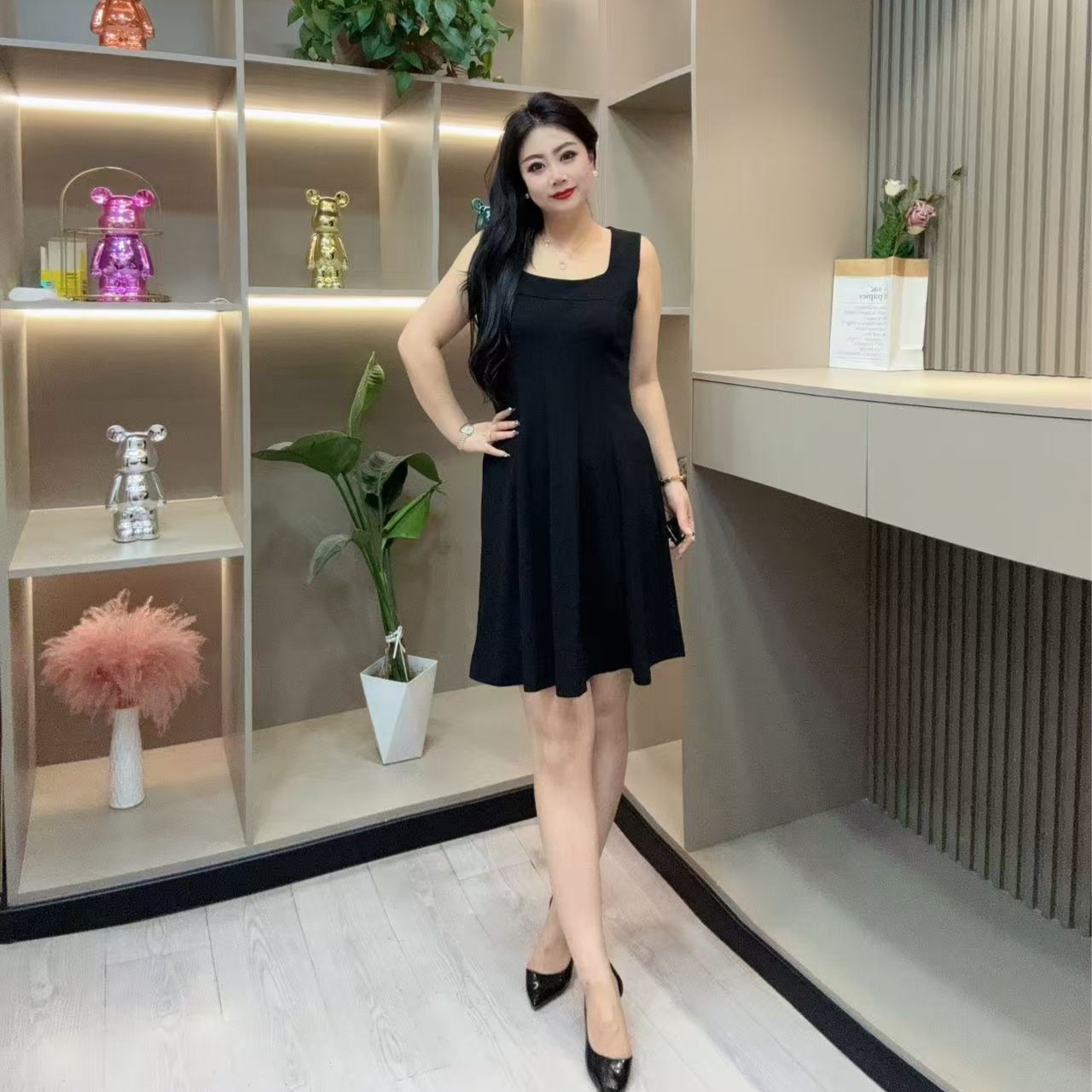 夏季连衣裙-【现】娃 洋气法式温柔风收腰显瘦潮流胖MM大码女装新款