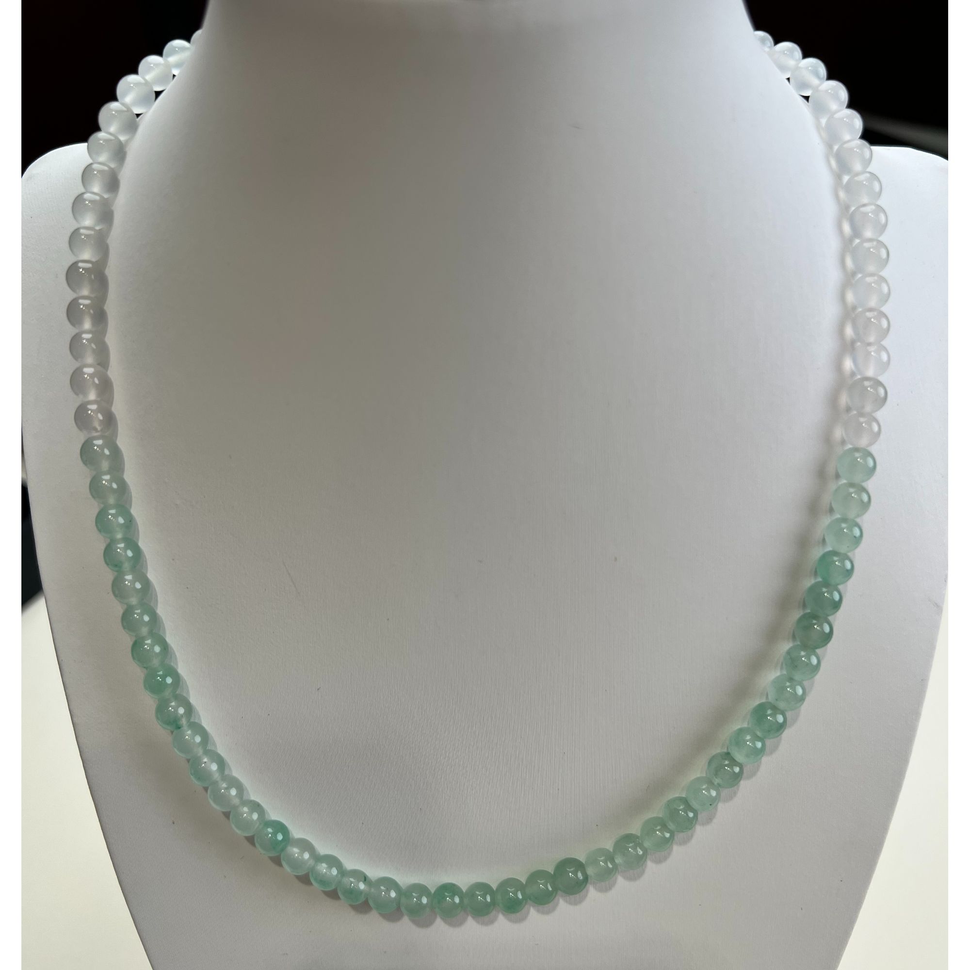 非洲翠纯天然保A保真6mm尺寸半山半水项链，简约时尚清新复古款