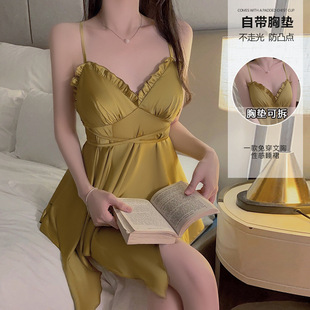 性感蕾丝甜美纯欲迷人睡衣套装浪漫唯美睡裙轻奢修身家居服配丝袜