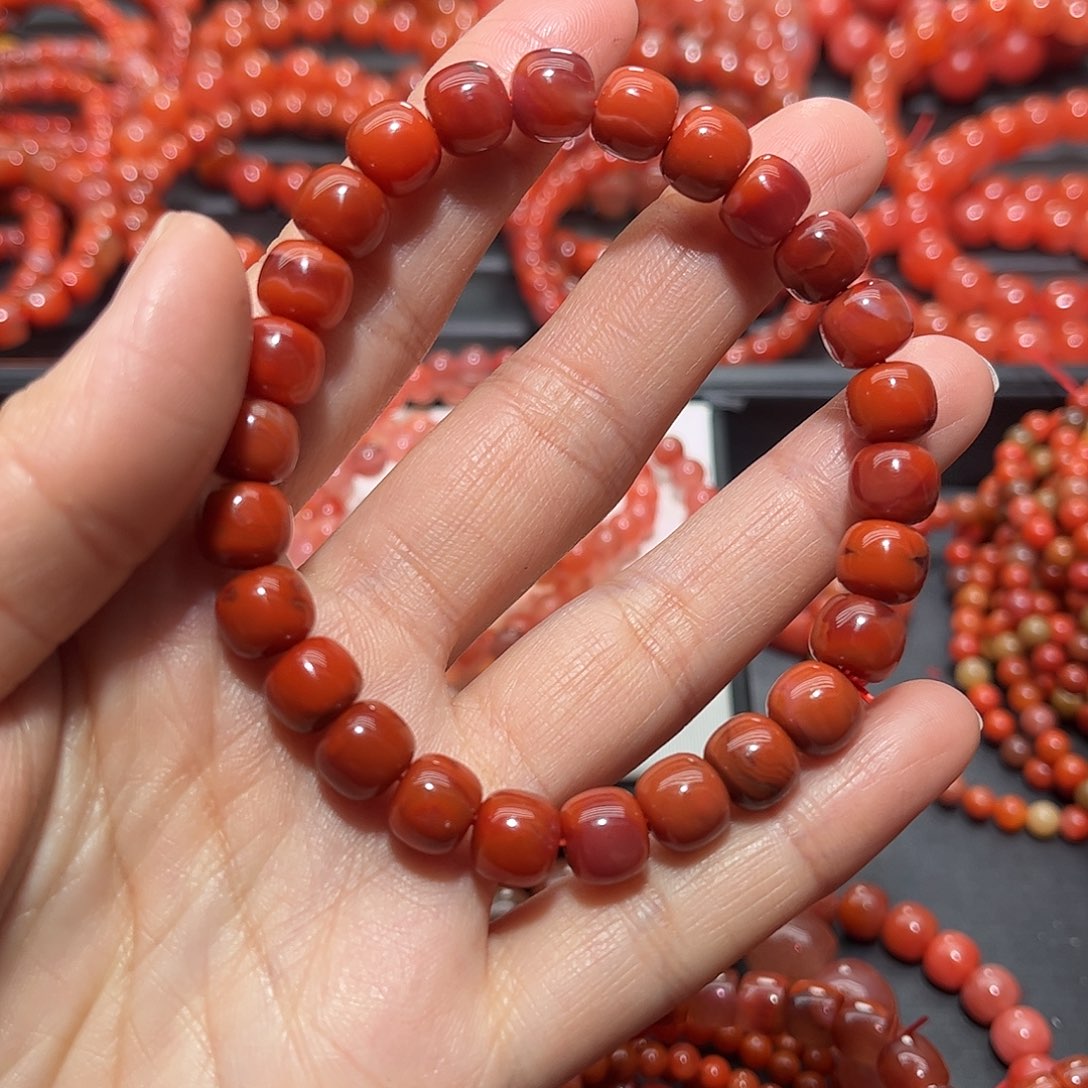 南红玛瑙手链未镶嵌