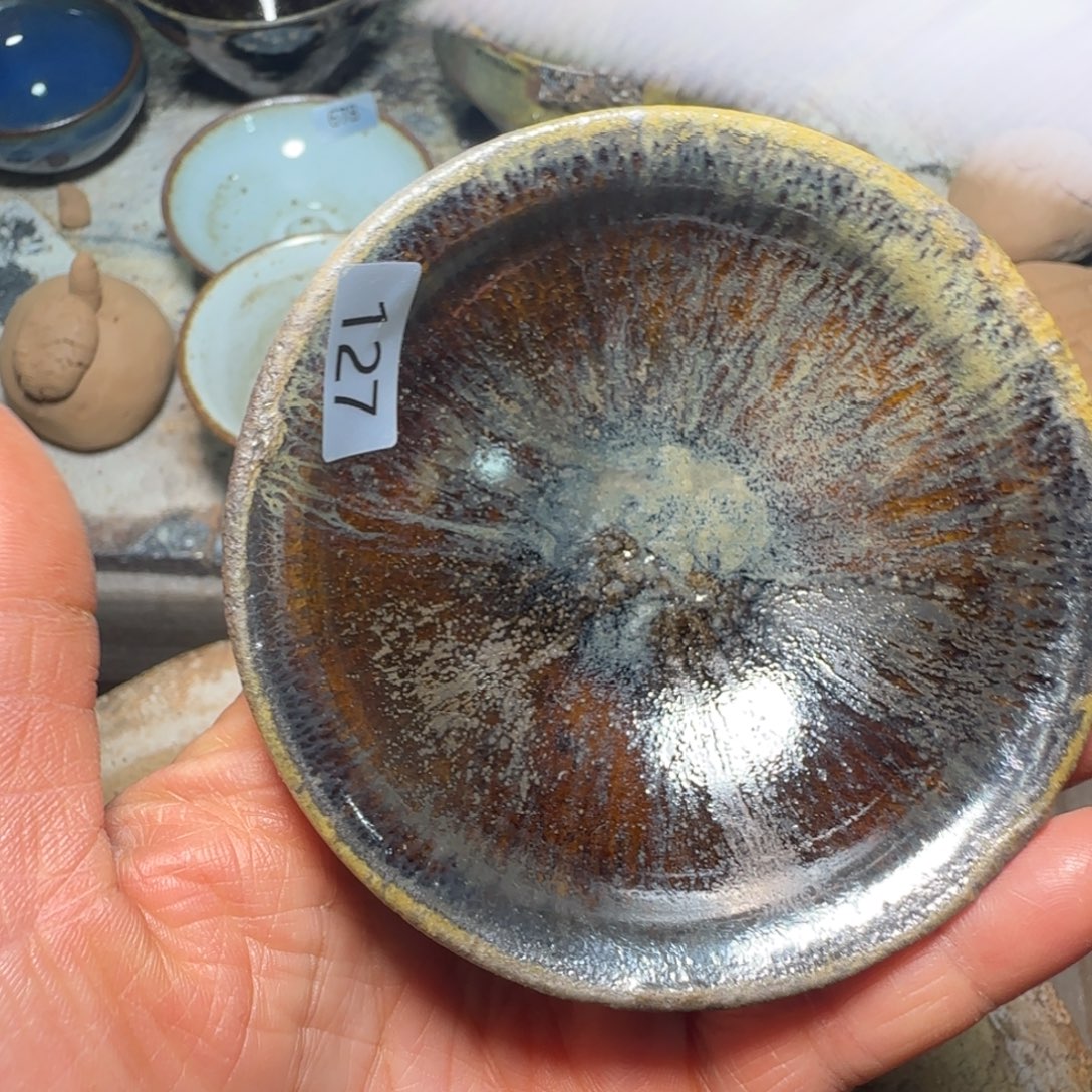 柴烧建盏茶盏茶杯127