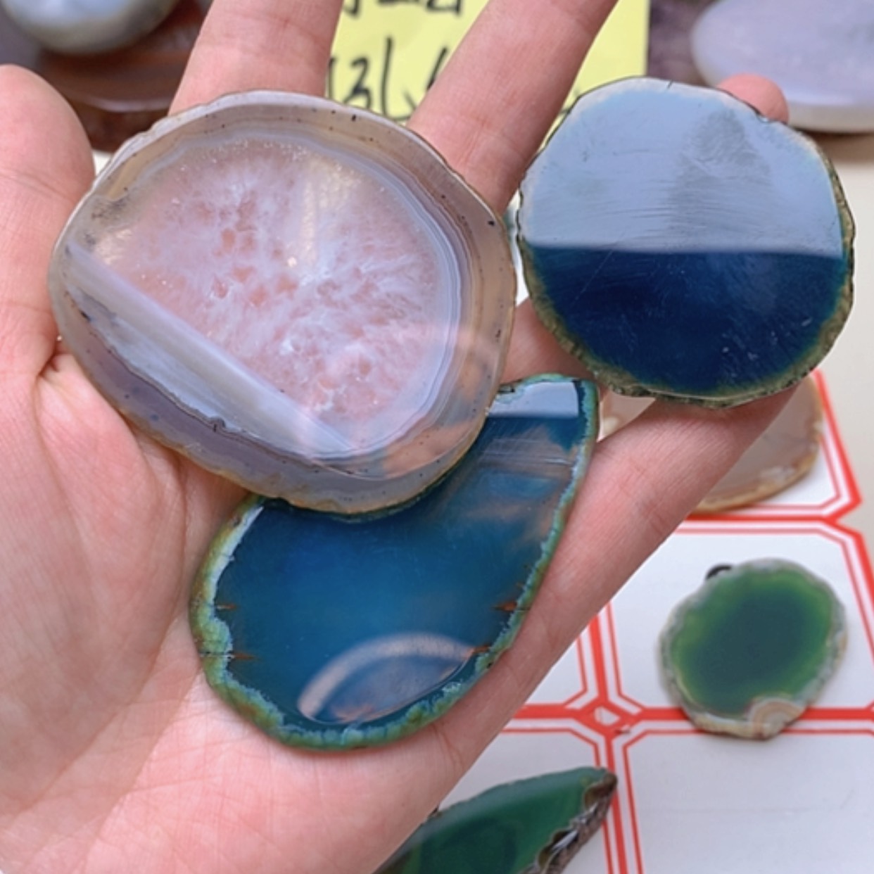 【闪购商品】玛瑙/玉髓珠宝半成品合金四***经
