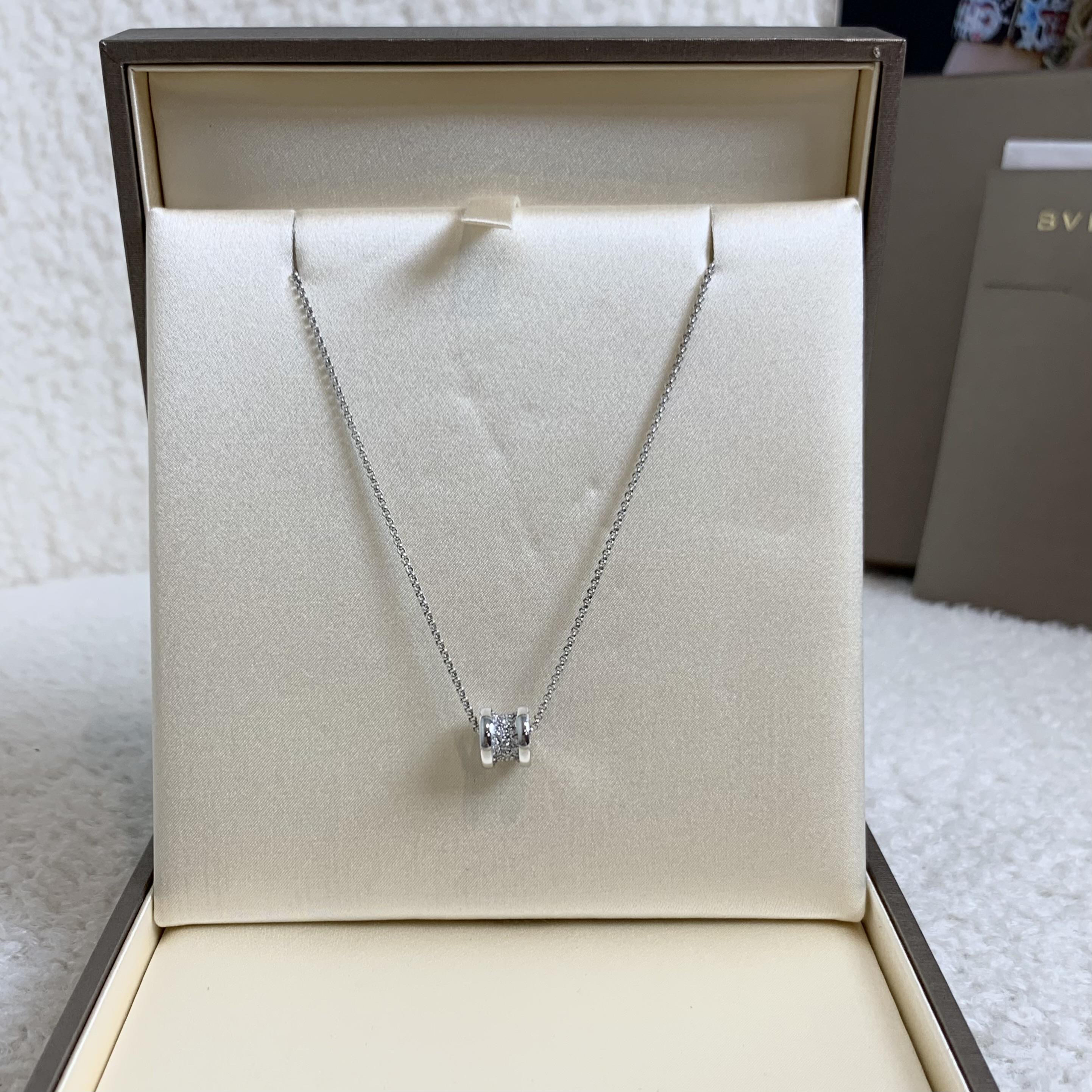 99新 BVLGARI/宝格丽 壹臻/ 白金满钻小蛮腰项链90700966